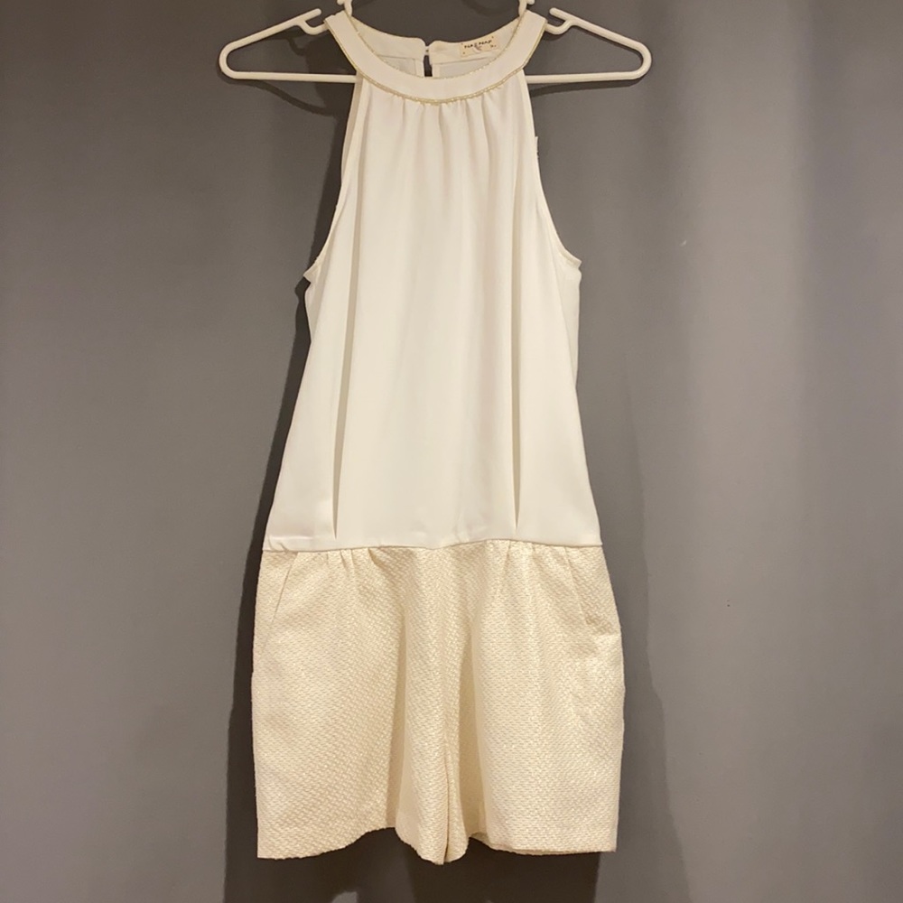 Cream and Gold Halter Top Romper from Paris